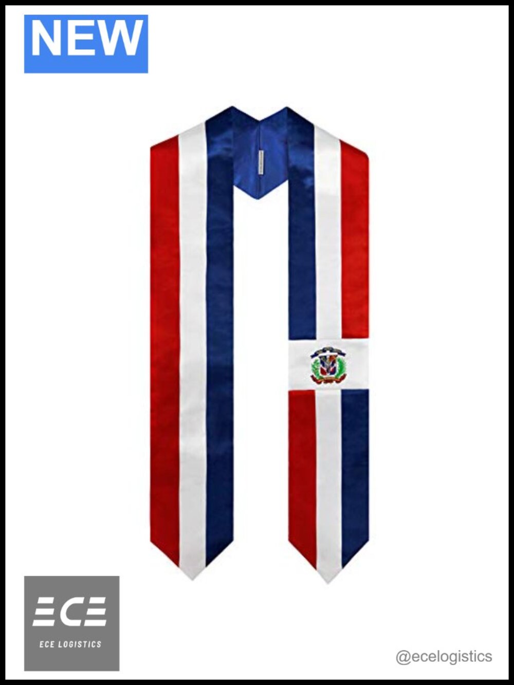 National Flag Graduation Stole Embroidered Satin Sash 72" International Students